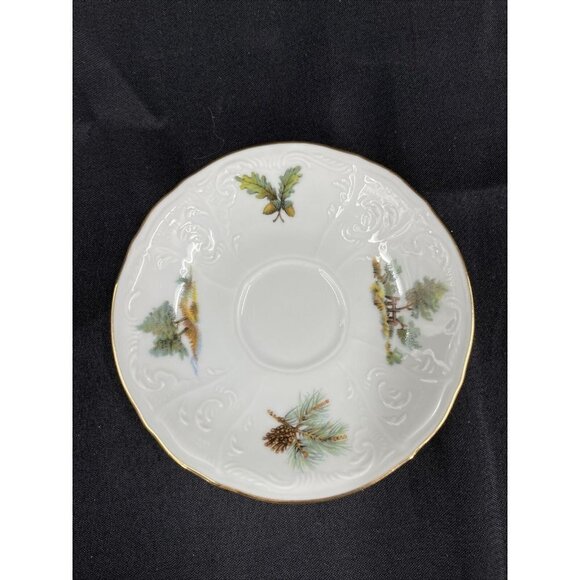 BERNADOTTE CZECH REPUBLIC WILDLIFE GROUSE ESPRESSO DEMITASSE CUP & SAUCER - Picture 2 of 12